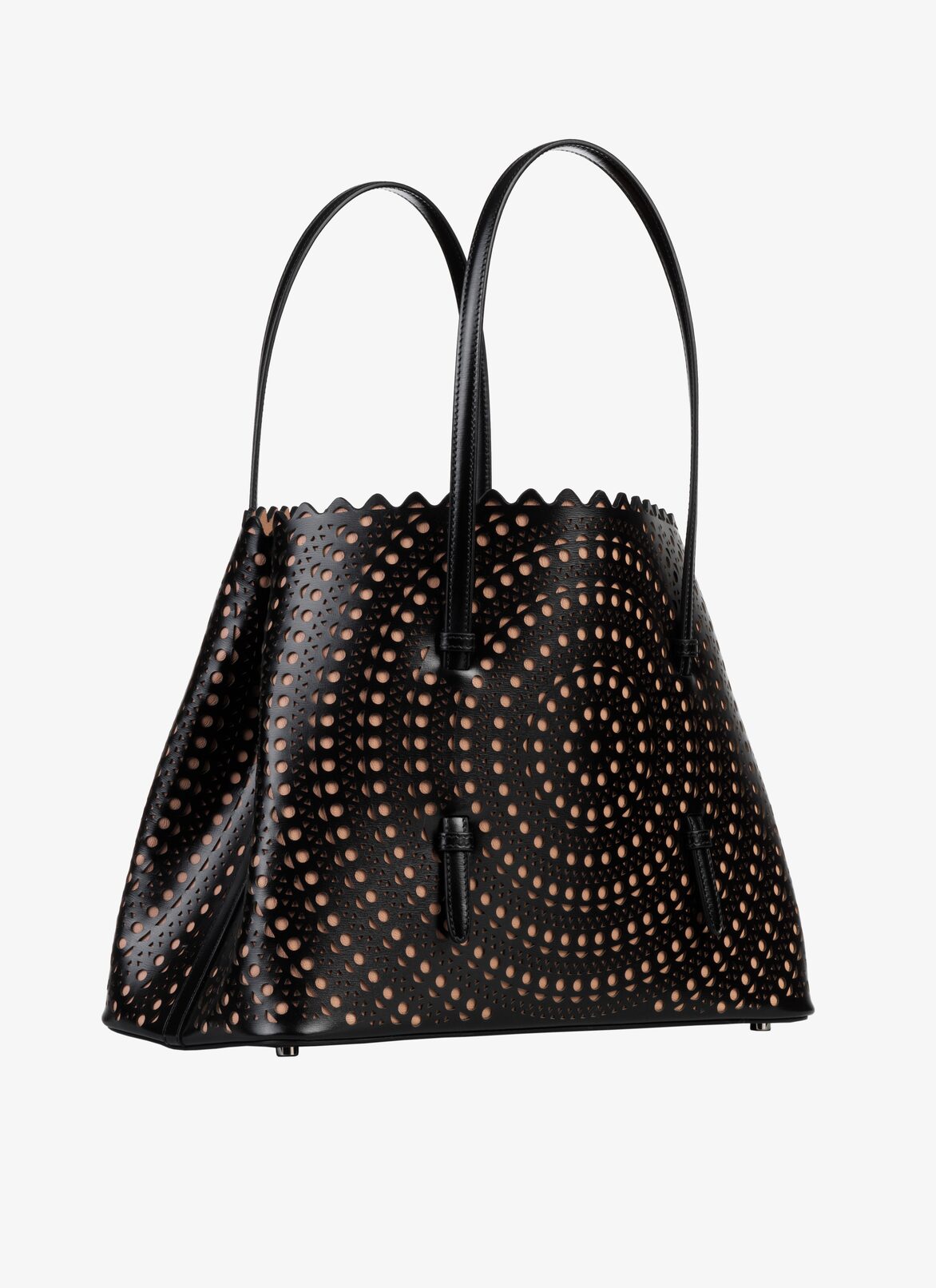 MINA 32 CABAS BAG
 ALAÏA BLACK/SAND MINA 32 CABAS BAG